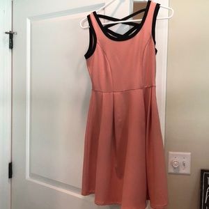 Salmon Lace Back Dress